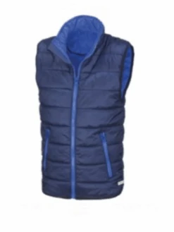 Murray Golf Contrast Junior Quilted Gilet - Navy / Royal