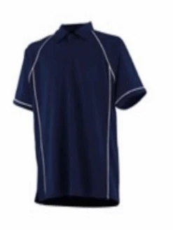 Murray Golf Piped Junior Polo Shirt - Navy / White