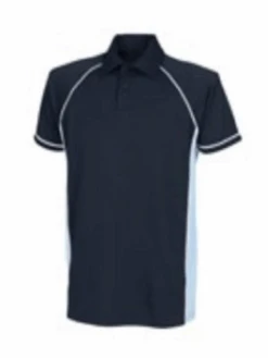 Murray Golf Contrast Junior Polo Shirt -Navy/Sky/White
