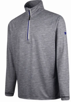 Island Green Igjtl 2119 1/4 Zip Raglan Sleeve Top Layer - Light Grey