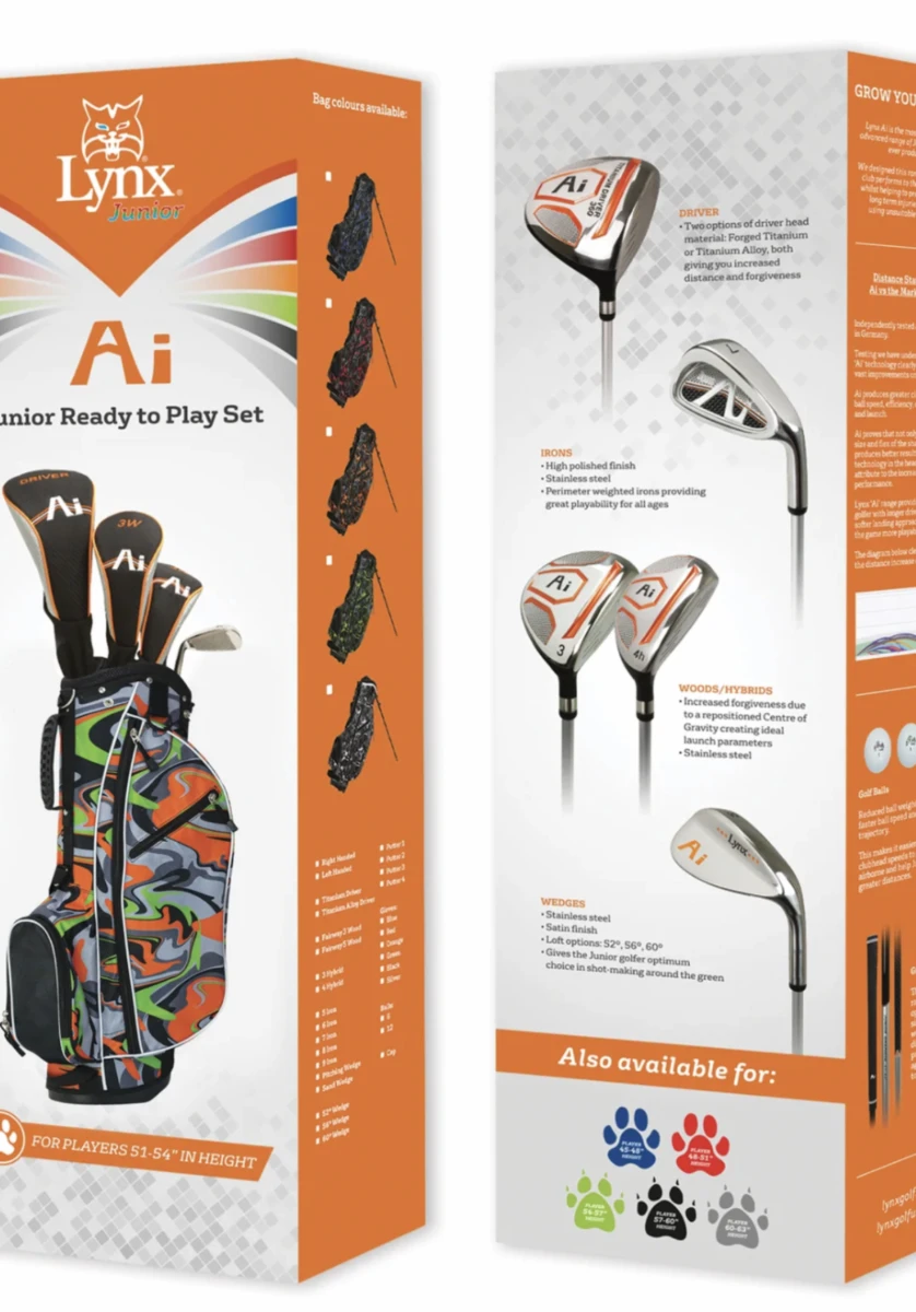 Lynx Golf Junior Ai Ready To Play Set 51-54'' 3 Lynx Golf Junior Ai Ready To Play Set 51-54''