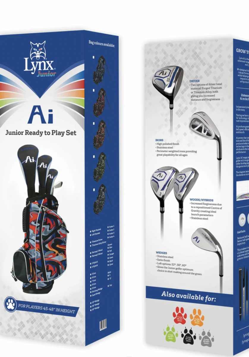 Lynx Golf Junior Ai Ready To Play Set 45-48'' 3 Lynx Golf Junior Ai Ready To Play Set 45-48''